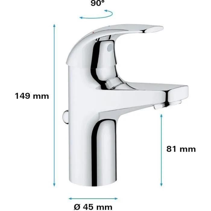 Mitigeur de lavabo chrom� Grohe Start Curve - 4