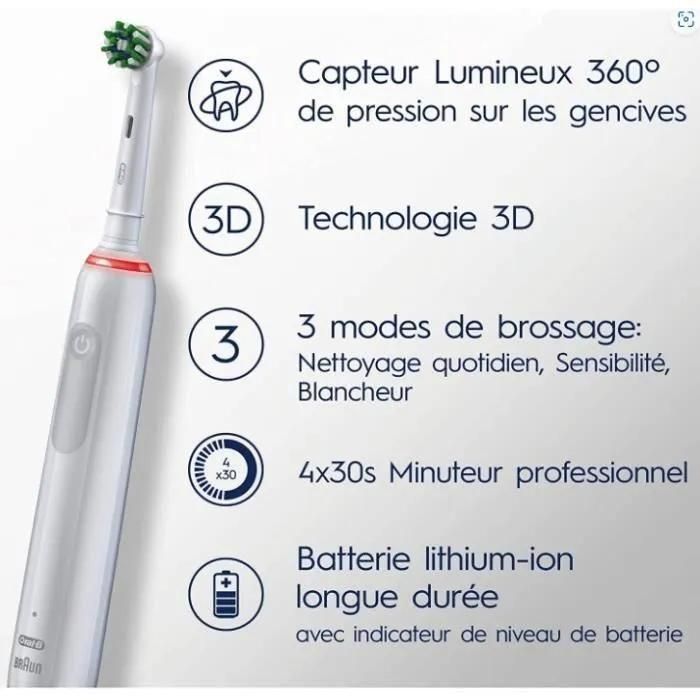 Oral-B Pro 3 3000 Sensitive Clean Jas22 White - 4