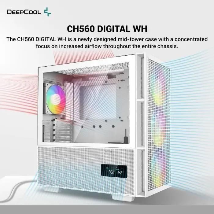 deepcool cas de la tour ch560 digital - 2