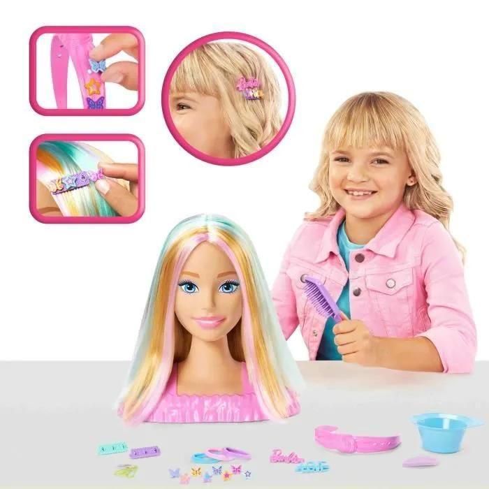 Barbie-Tete A Coiffer Color Reveal-Chevelure Blonde Et Accessoires - 3 Ans+... - 5