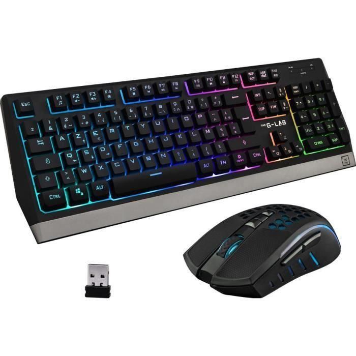 The G-Lab COMBO Tungsten - Ensemble clavier et souris - backlit - sans fil ...