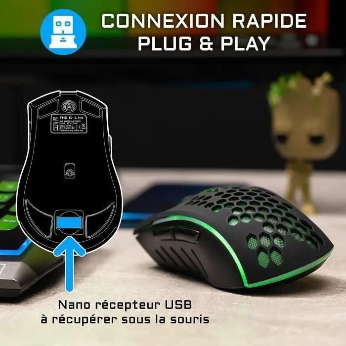 The G-Lab COMBO Tungsten - Ensemble clavier et souris - backlit - sans fil ... - 5