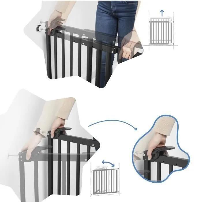 Barri�re Fixation Vis Et Pression Deco Pop - Noir - 5