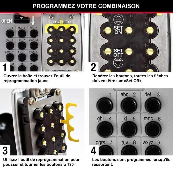 MASTER LOCK Boite a cles securisee - Boutons Poussoirs - 4