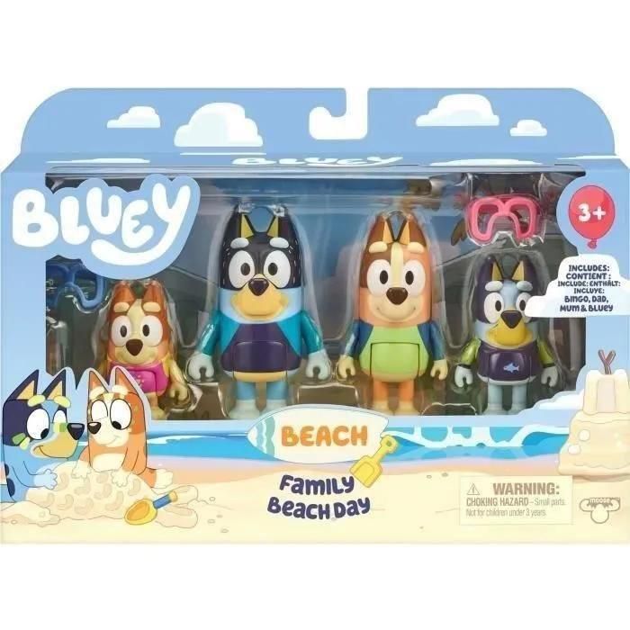 Bluey Figure - 4 Pack - Beach - (17547)