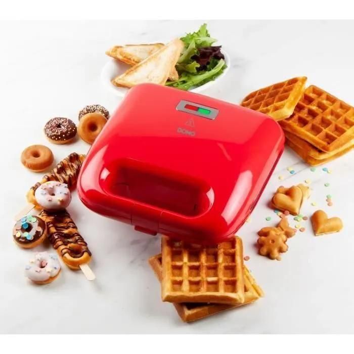 DOMO DO9242W Snack party 5-in-1 - Appareil � sandwichs / gaufres / donuts -... - 2