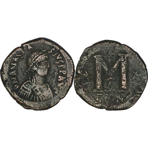 Byzance - Follis - Anastase - 512 Ad - Grand M Avec A Cassé - Constantinople - Bc.19 - 24-349