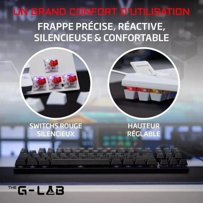 Clavier de jeu - THE G-LAB - KEYZ-MERCURY-W/FR - M�canique - TKL - Blanc - 4
