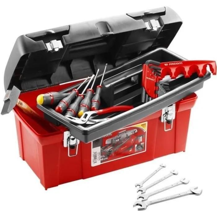 Caisse polypropyl�ne + 20 outils Facom