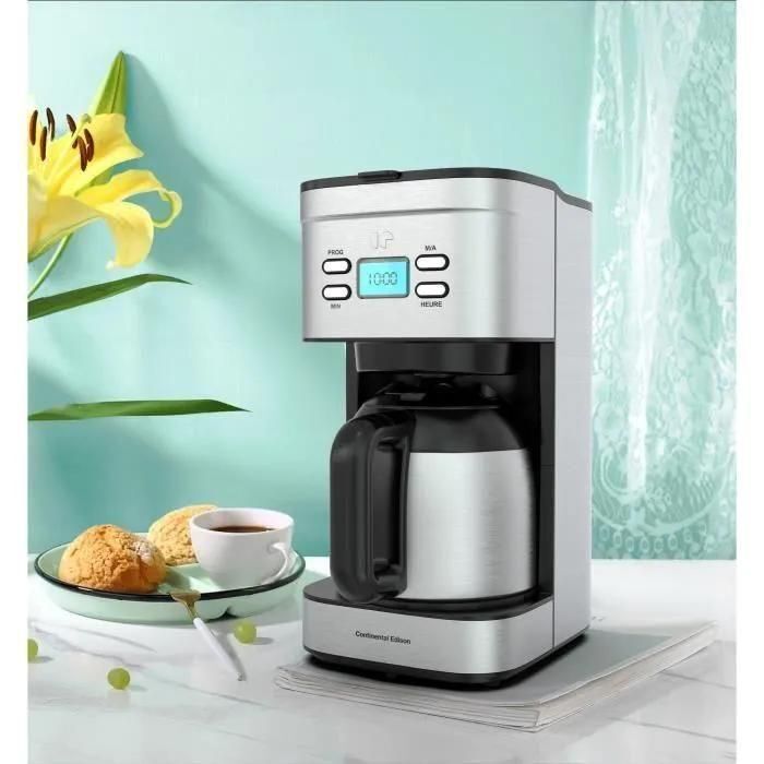 Continental Edison CECF12TIXTH - Cafeti�re - 12 tasses - noir/inox - 5