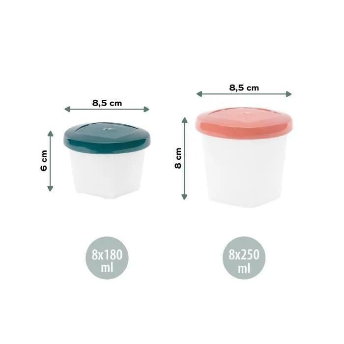 Babybols Bisourcs Pots De Conservation 8 X 250ml + 8 X 180ml De Babymoov - 5