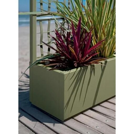 Bac A Fleur Ethica Rectangulaire 80 Cm Vert - 2