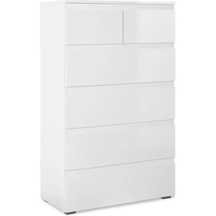 Commode 6 Tiroirs L80 X H132 Cm