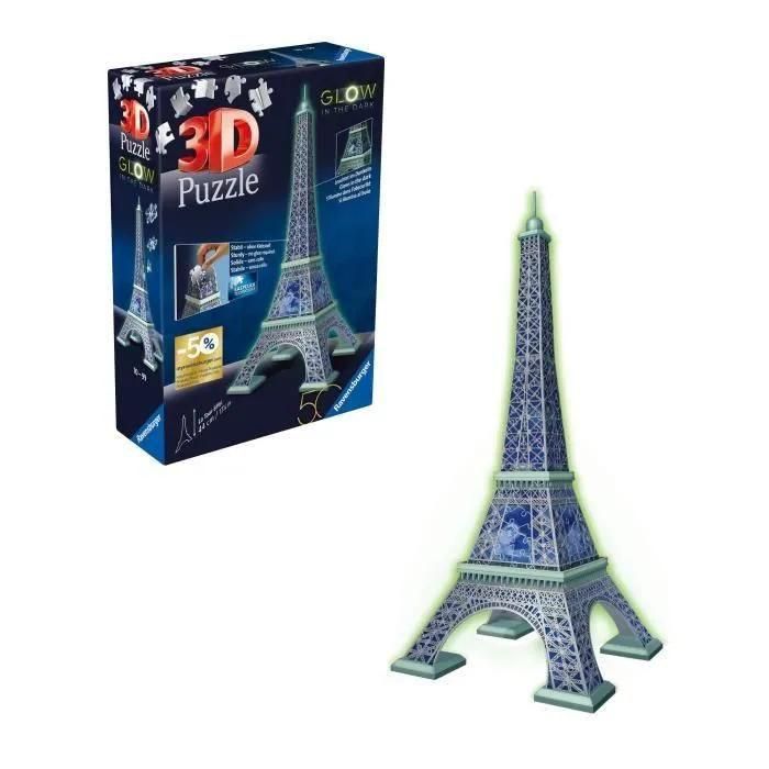 Ravensburger Puzzle 3d Tour Eiffel Phosphorescente 50 Ans - Des 10 Ans - 21...