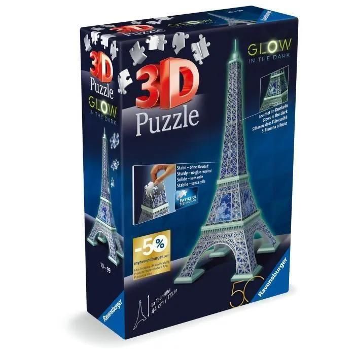 Ravensburger Puzzle 3d Tour Eiffel Phosphorescente 50 Ans - Des 10 Ans - 21... - 6