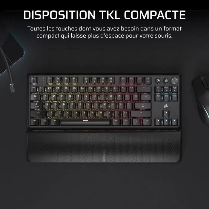 CORSAIR Gaming K70 Core TKL Wireless (Noir) - 3