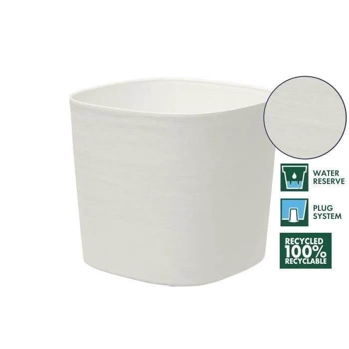 Pot Avec Rserve D'eau - Garden Id Respect - Blanc 30 X 30 Cm - 100% Dchet... - 2