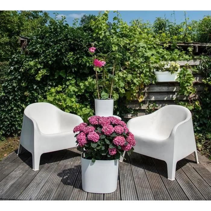Pot Avec Rserve D'eau - Garden Id Respect - Blanc 30 X 30 Cm - 100% Dchet... - 5
