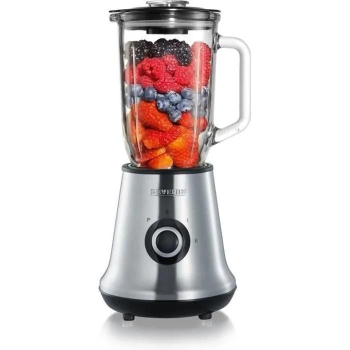 SEVERIN SM 3734 - Bol mixeur blender - 1 litre - 500 Watt - noir/inox bross...