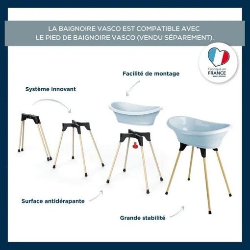 Baignoire Vasco Fleur Bleue - Bleu - 3