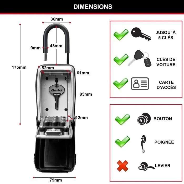 Master Lock 5420EURD Boite a cle a anse retractable - 4