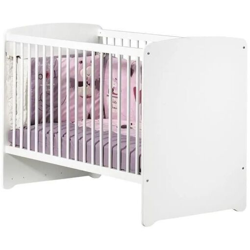 Chambre B�b� Duo Lit B�b� Blanc 120x60 + Commode � Langer 3 Tiroirs Basic - 3