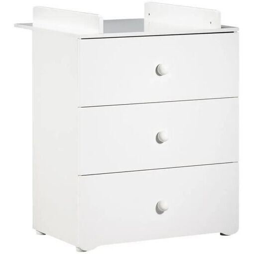 Chambre Bébé Duo Lit Bébé Blanc 120x60 + Commode À Langer 3 Tiroirs Basic - 4