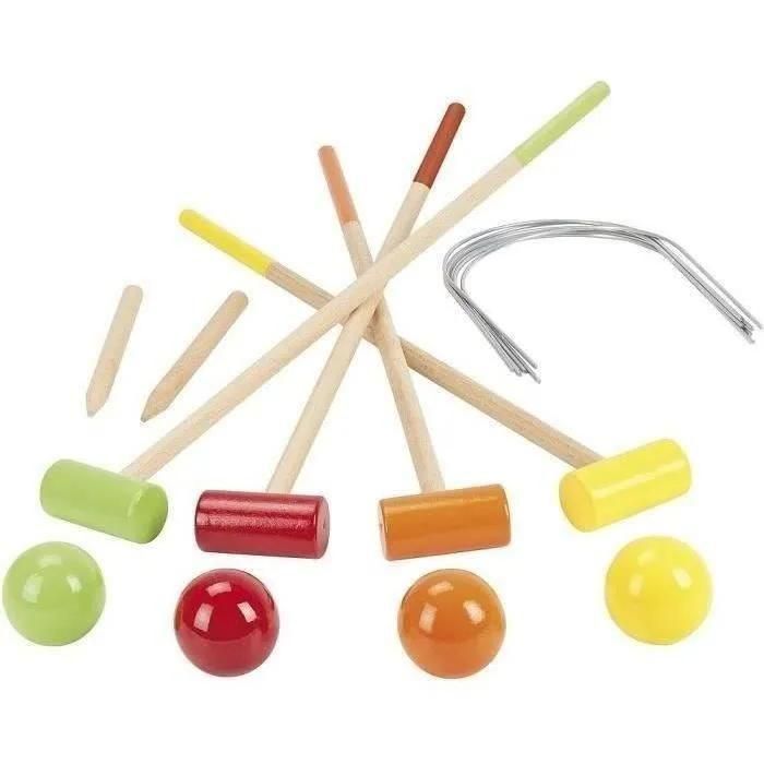 Jeu D'exterieur Croquet En Bois - Chariot En Bois - 2