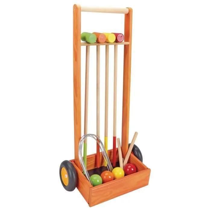 Jeu D'exterieur Croquet En Bois - Chariot En Bois - 4