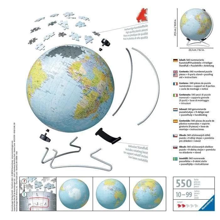 Puzzle Puzzle 3d Globe 540 P - 5