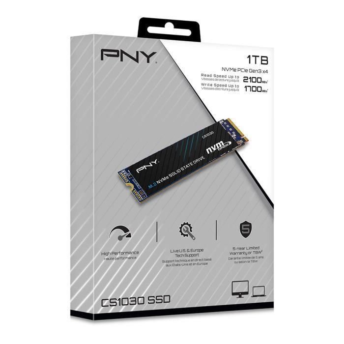 PNY CS1030 - SSD - 1 To - interne - M.2 2280 - PCIe 3.0 x4 (NVMe)