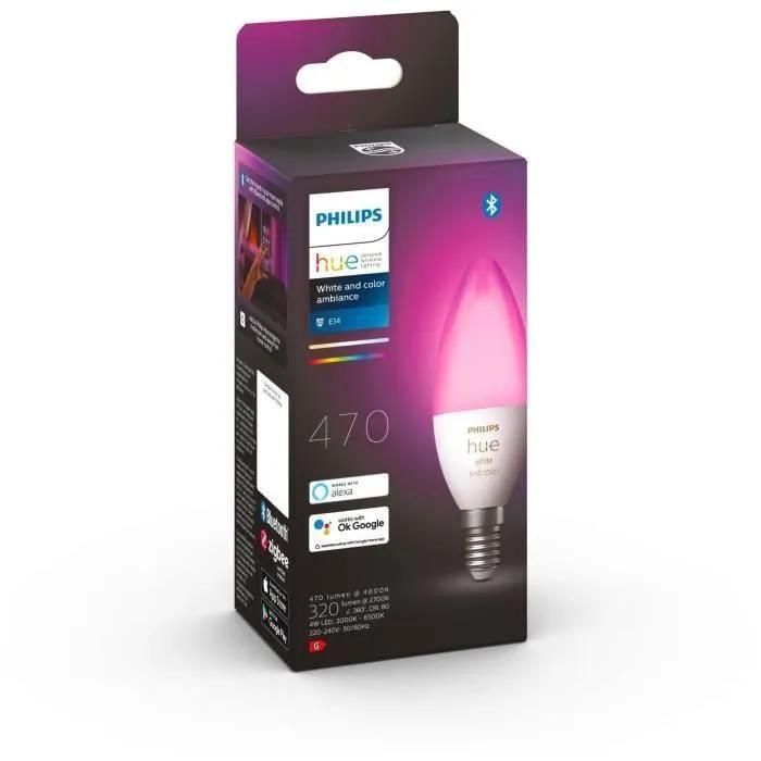 Ampoule Connect�e Led Philips Hue White And Color Ambiance E14 5.3w (�quiva...