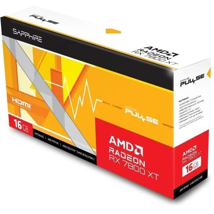 Sapphire Pulse Radeon RX 7800 XT - Carte graphique - Radeon RX 7800 XT - 16... - 4