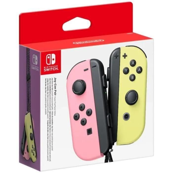 Paire De Manettes Joy-Con Gauche Rose Pastel & Droite Jaune Pastel