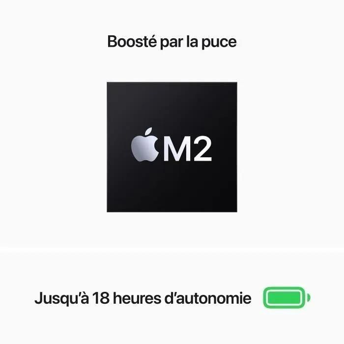 Apple MacBook Air MC7U4FN/A - Mi-2022 - M2 16 Go RAM 256 Go SSD Gris AZERTY... - 3