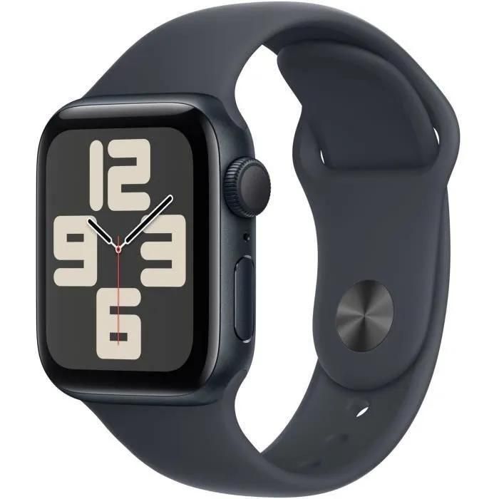 Apple Watch Se Gps (2024) Botier En Aluminium Noir Minuit 40mm Avec Bracel...