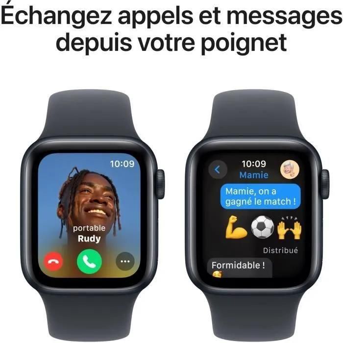 Apple Watch Se Gps (2024) Botier En Aluminium Noir Minuit 40mm Avec Bracel... - 4