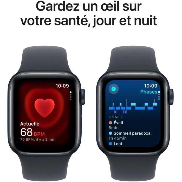 Apple Watch Se Gps (2024) Botier En Aluminium Noir Minuit 40mm Avec Bracel... - 5