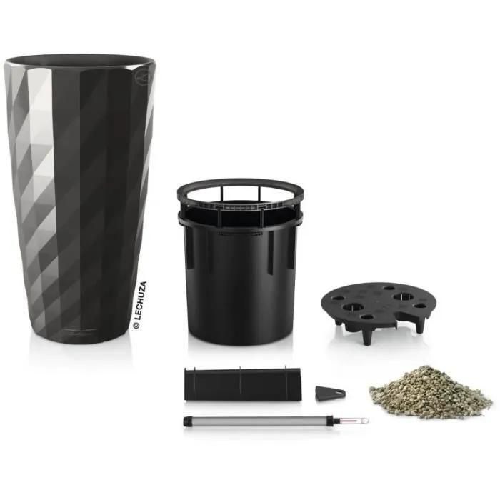 Pot De Fleur Lechuza Diamante Premium - Kit Complet, Anthracite Mtallis - 5