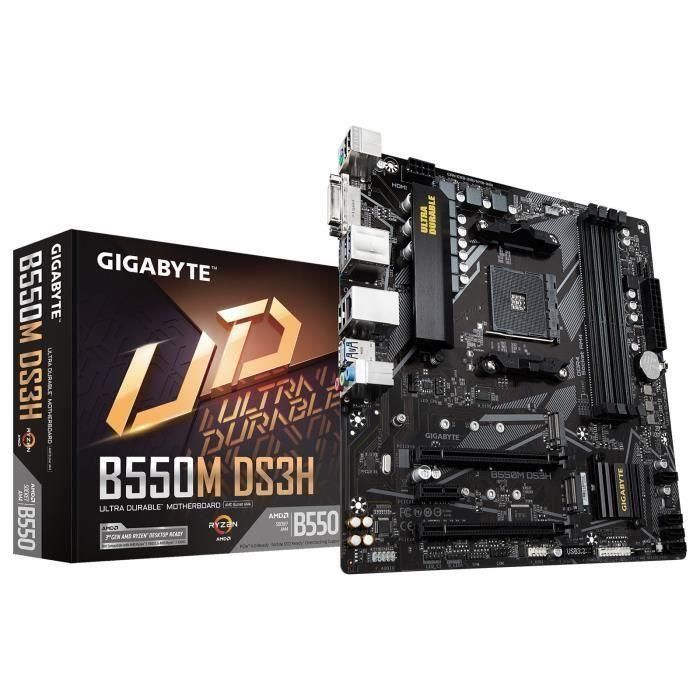 Gigabyte B550M DS3H - 1.0 - carte-m�re - micro ATX - Socket AM4 - AMD B550 ...