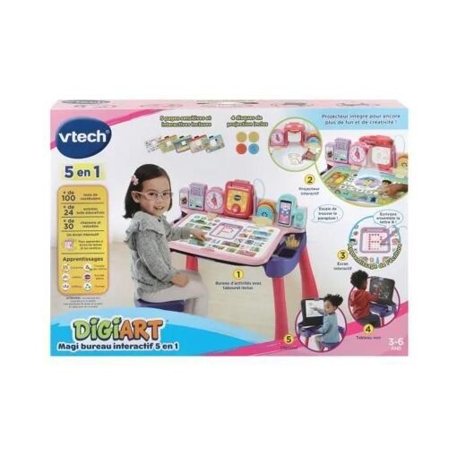 Art Magi Bureau Interactif 5 En 1 Rose - 4