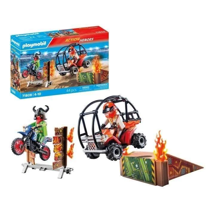Playmobil Action Heroes 71808 - Duo De Cascadeurs Avec Quad Et Moto - 5