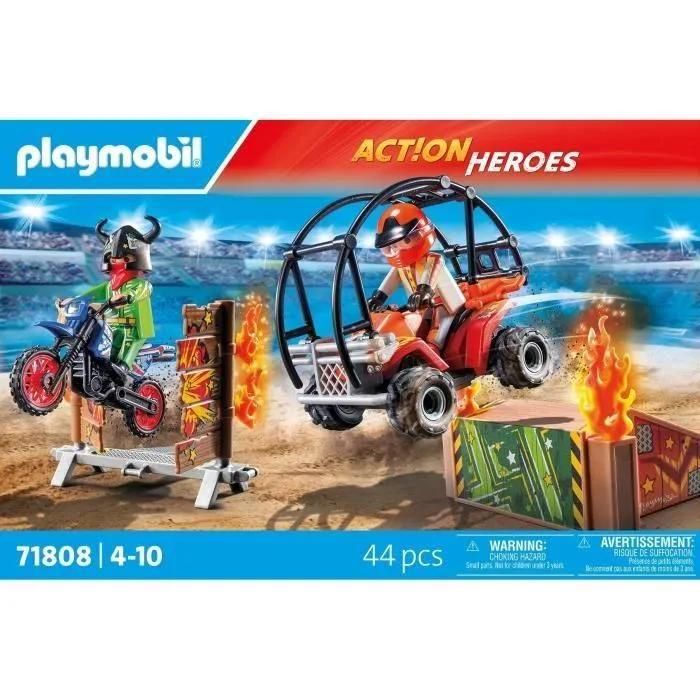 Playmobil Action Heroes 71808 - Duo De Cascadeurs Avec Quad Et Moto - 6
