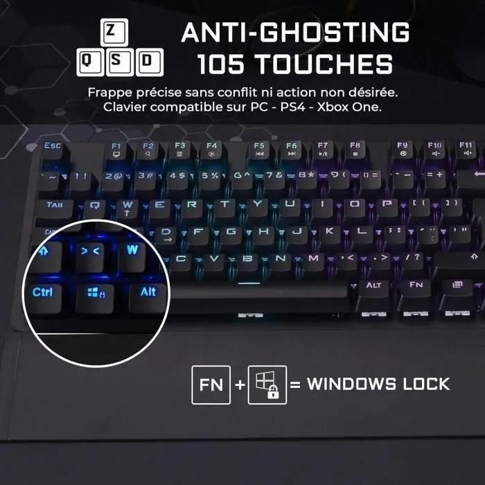 The G-Lab KEYZ CARBON EVOLUTION - Clavier - r�tro-�clair� - USB - Fran�ais ... - 6