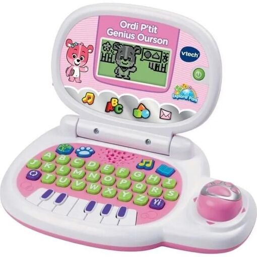 Jouets Electroniques Educatifs Ordi P'tit Genius Ourson Rose