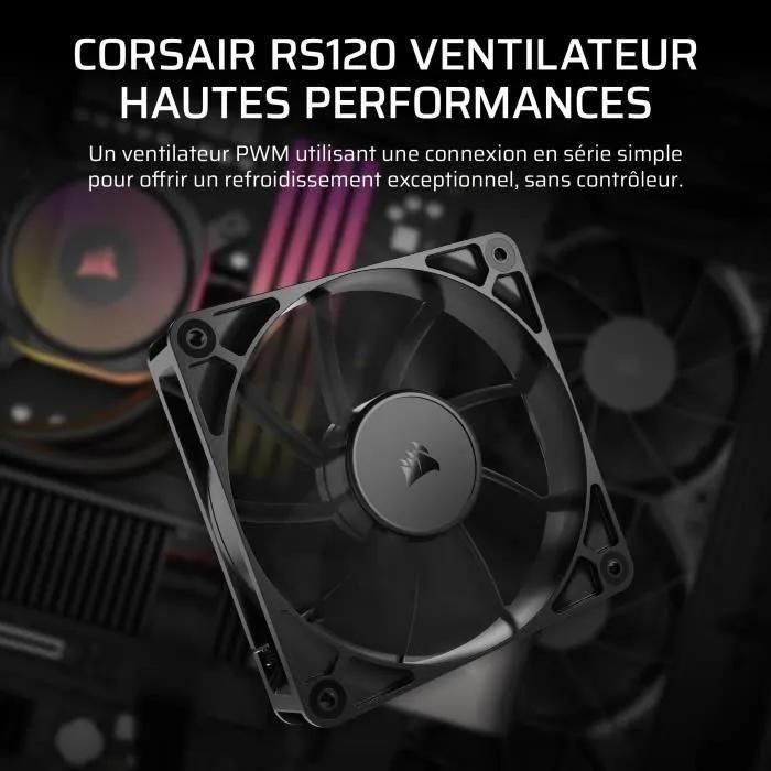 Case Acc Corsair Fan Rs120 Pwm 1x12cm Black - 2