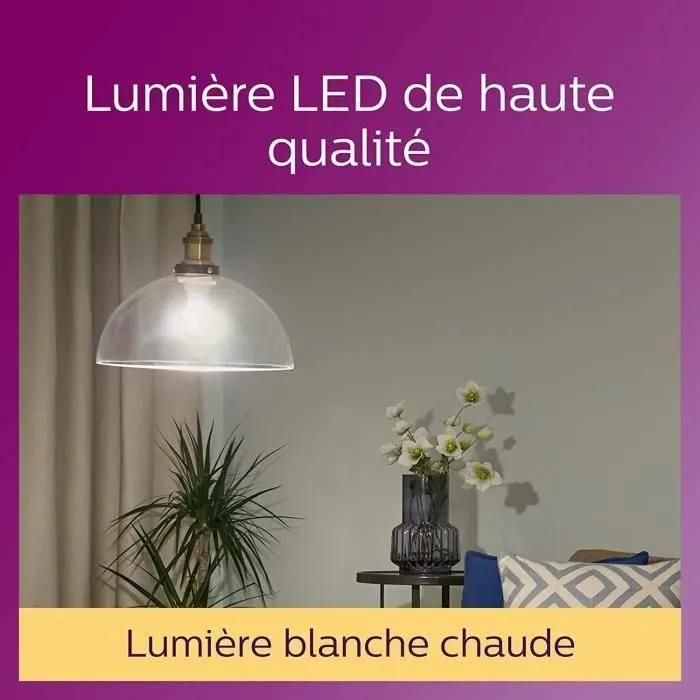 Philips, Pack De 6 Ampoules E27 Led Transparentes 60w, Blanc Chaud - 3