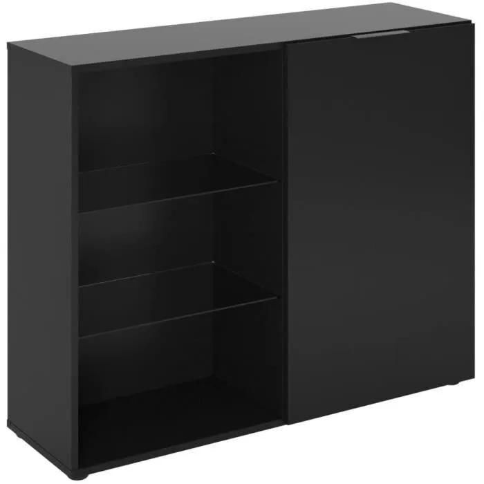 Vitrine 1 Porte 3 Compartiments Dark
