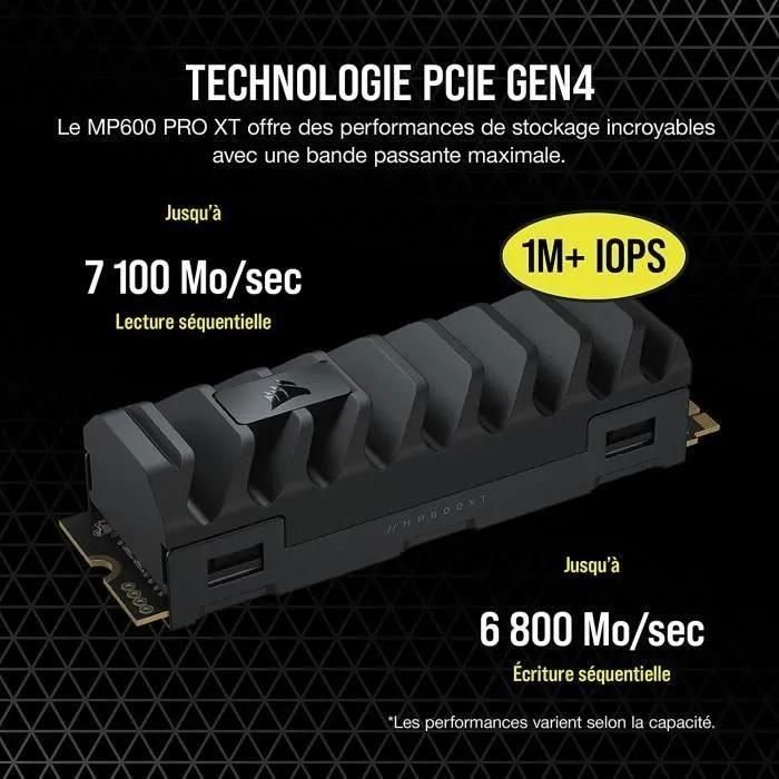 CORSAIR MP600 PRO XT - SSD - chiffr - 2 To - interne - M.2 2280 - PCIe 4.0... - 3