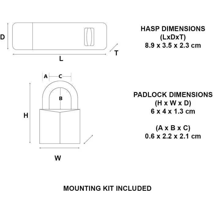 Pack moraillon 703eurd + cadenas laiton 40mm - 4
